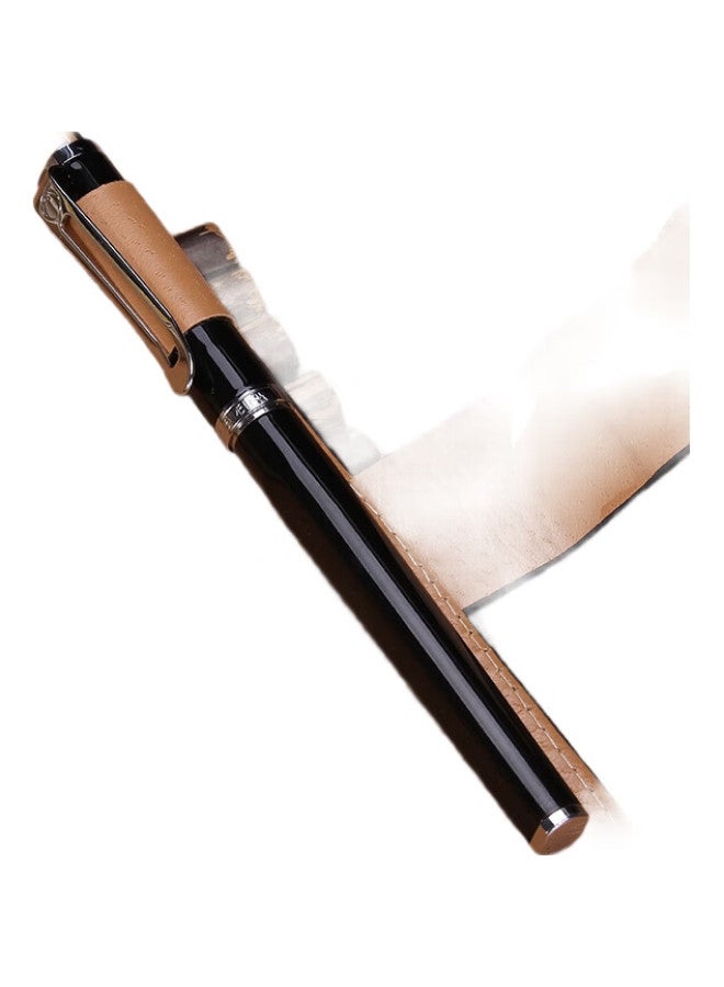 Shen Shi Shen B5/16K 9-Ring Business Button-Clasp Loose-Leaf Leather Notebook, Office Memo Pad Jd19116, Black - Image 1