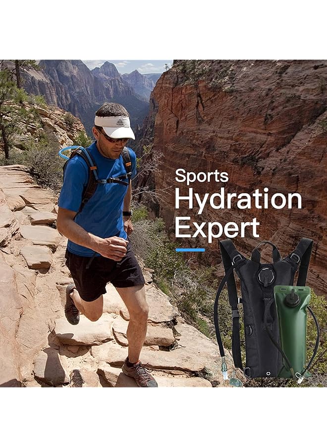 KASTWAVE Water Backpack with 3L Water Bladder Lightweight Waterproof Hydration Pack with Hose 800D Oxford Fabric Black Running Hiking Cycling Skiing - Image 2