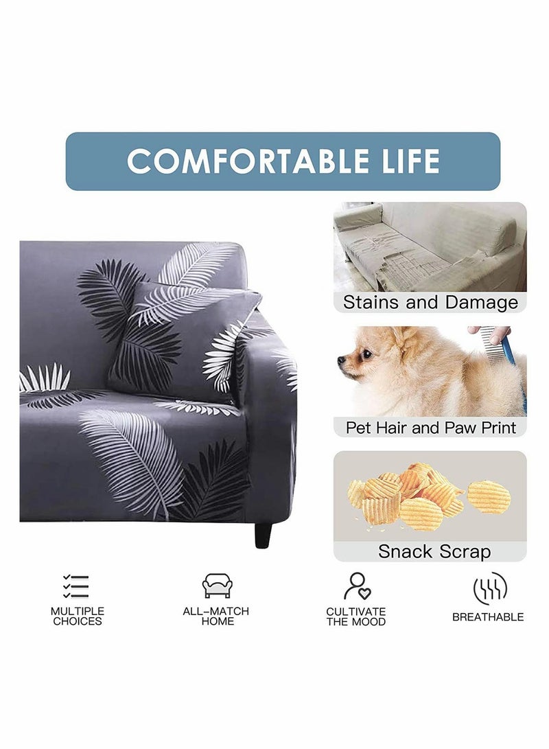 Excefore Stretch Sofa Cover Printed Pattern Seat Couch Cover for 1 Cushion Couch 1 Piece Furniture Protector for Living Room, Pets, Sofa (3 Seater) - Image 2