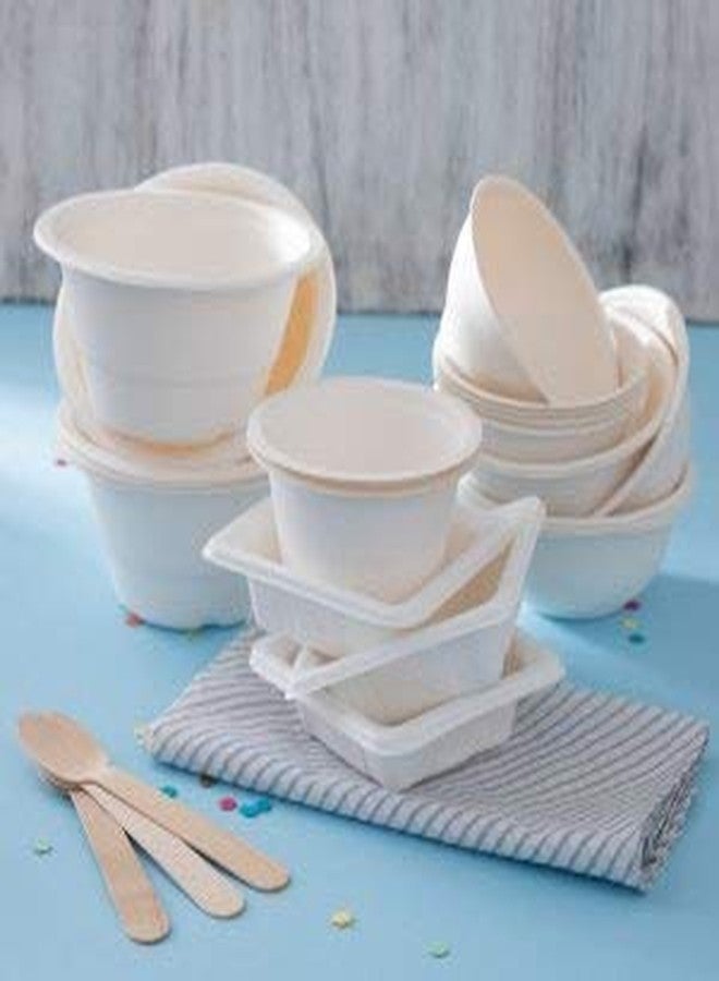 Ecoware® 100% Biodegradable, Compostable, Ecofriendly, Disposable Dinner Party Pack (50 Pieces of 240 ml Round Bowl and 50 Pieces of 340 ml Round Bowl) - Image 3