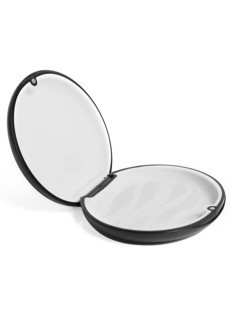Chabeia Retainer Case with Magnetic Closure, Slim Aligner Case Compatible with Invisalign, Night Mouth Guard Case, Retainer Holder, Food Grade Silicone Pad, Magnetic Closure（Black） - Image 1