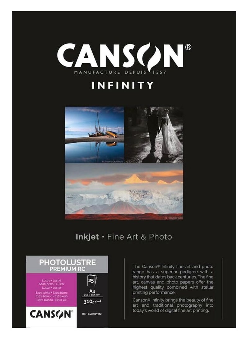 كانسون إنفينيتي فوتو لاستر بريميوم Rc A4 25 ورقة - Image 1