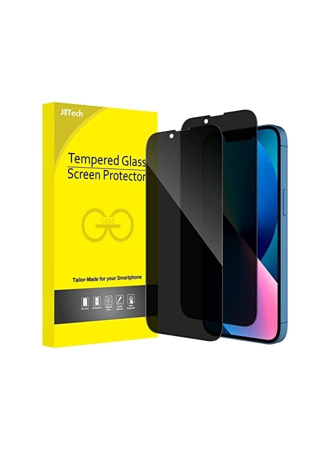 Jetech Privacy Full Coverage Screen Protector for iPhone 13/13 Pro 6.1-Inch, Anti-Spy Tempered Glass Film, Edge to Edge Protection Case-Friendly, 2-Pack - Image 1