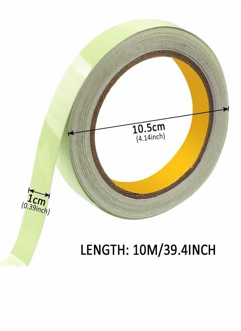 KASTWAVE - Luminous Tape, Glow in Dark Tape Waterproof Fluorescent Adhesive Tape Warning Tape for Stairs Stage Supplies Decoration Wall Decorative Stage Supplies (Green Light)10m x 10mm 2PCS - Image 1