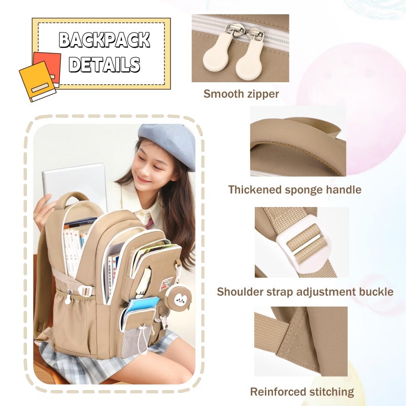 Armbq Large Capacity School Backpack for Girls Boys, Casual Bookbags for Middle School Elementary, Kids Outdoor Travel Daypack with Coin Purse - Image 5