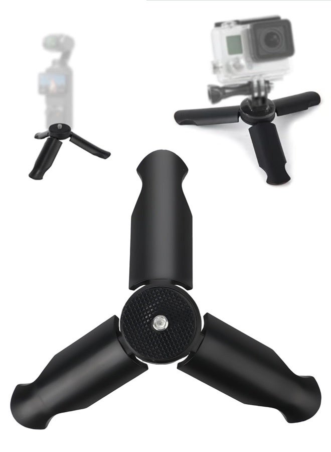 Mini Tripod for DJI Osmo Pocket 3 2 Camera, Portable Tripod Stand for Desktop Tabletop Tripod Mount for Selfie Stick Various Filming Equipment Accessories (Black)