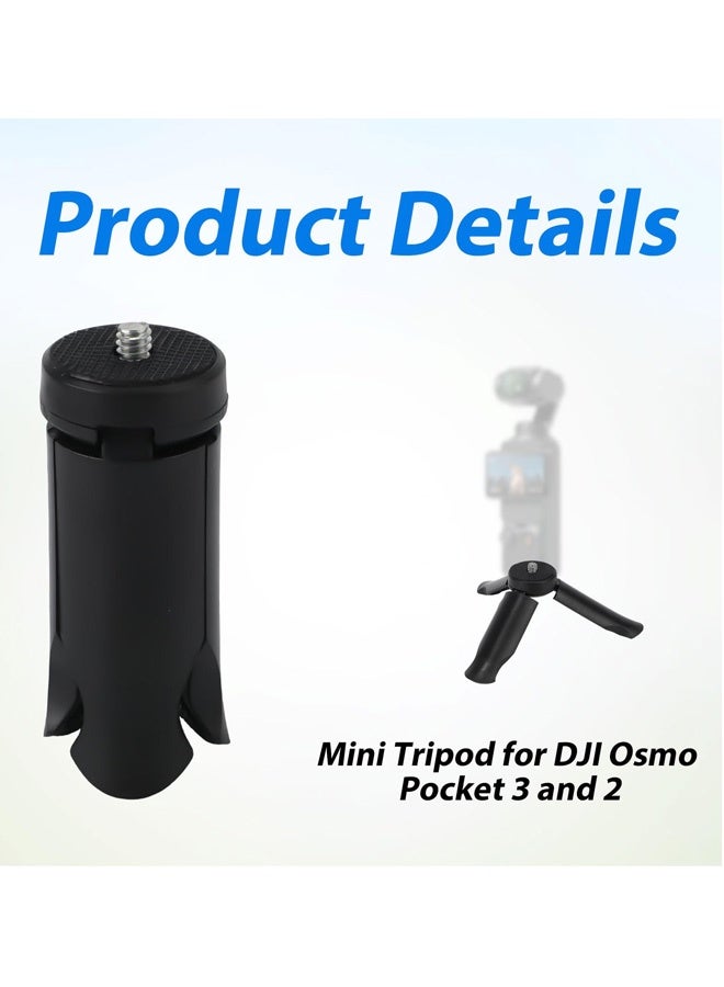 Mini Tripod for DJI Osmo Pocket 3 2 Camera, Portable Tripod Stand for Desktop Tabletop Tripod Mount for Selfie Stick Various Filming Equipment Accessories (Black) - Image 4