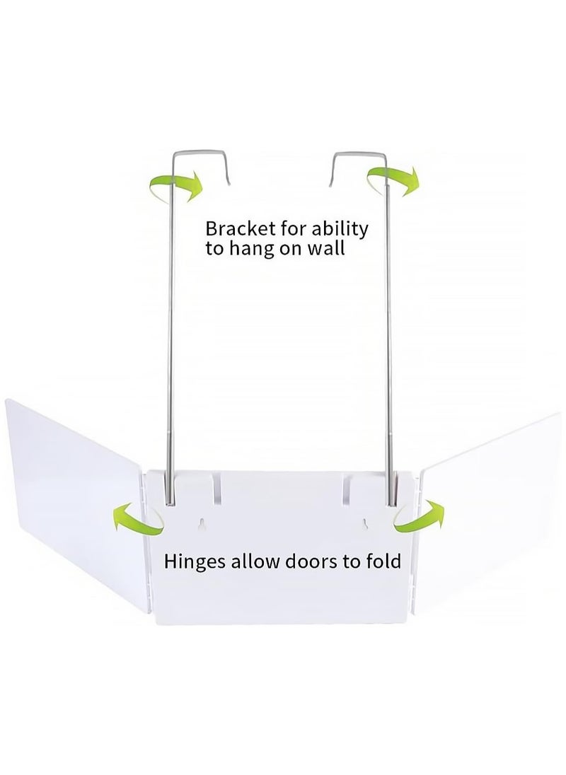 Ru syanl - 3 Way Trifold Haircut Mirror - 360 Degree Mirror for Hair Cutting Shaving Grooming Hair Styling Dye Hair Makeup with Adjustable Height Brackets Portable for Travel Bedrooms Bathroom - Image 1