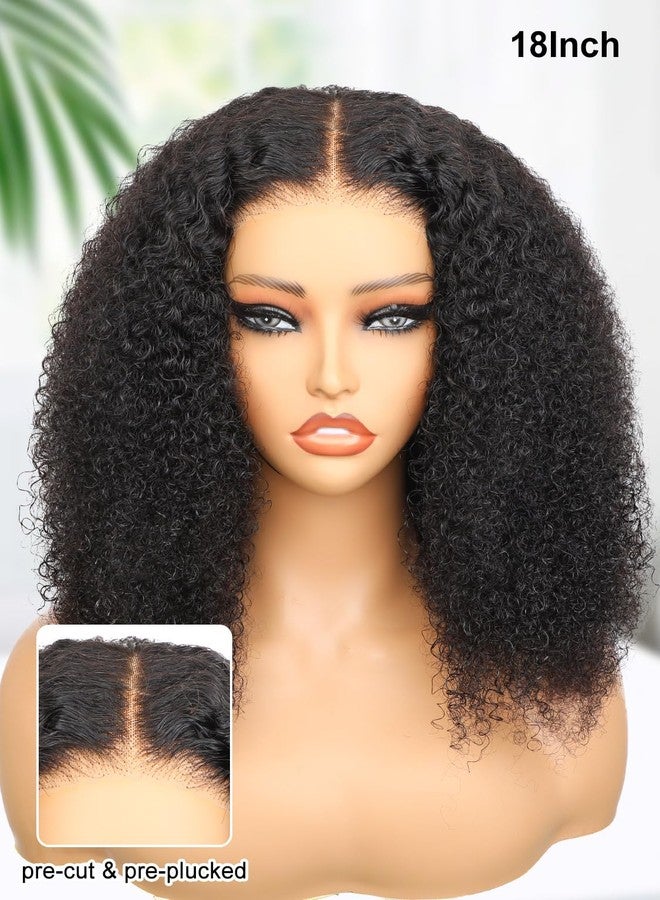 ORIGINAL QUEEN Afro Curly Wig Wear and Go Glueless Wig Human Hair Pre Cut Pre Plucked 5X7 Large Lace Front Wigs Human Hair for Women 3D Dome Cap Beginner Friendly 16Inches - Image 2