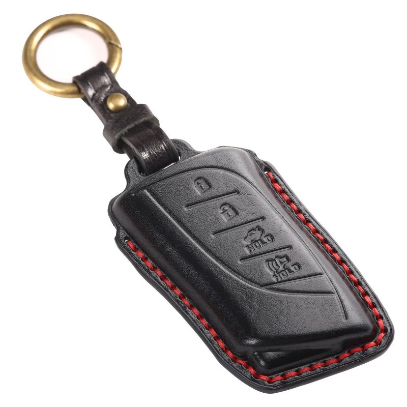 EASYANT Leather Car Key Fob Cover for Lexus 2021-2025 RX 350 ES Compatible with Lexus New LS NX Key Shell Case Black - Image 1