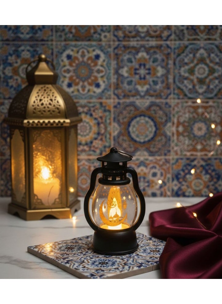 فانوس رمضان عليقة رمضان كريم مضي اضاءة اصفر ديكوري 8 سم - Image 1