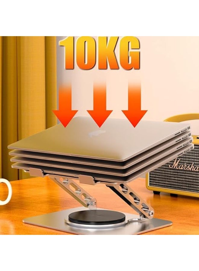 حامل لابتوب وتابلت قابل للتعديل على المكتب – قاعدة دوارة 360 درجة – تصميم مريح وقابل للطي – مناسب لأجهزة حتى 17.3 بوصة - Image 3