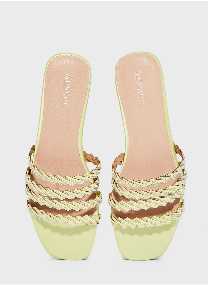 MENBUR Multi Straps Low Heel Flat Sandals