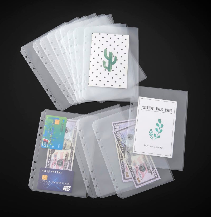 UMSICHT 15pcs A5 Binder Pockets with No Zippers, Zipless Budget Envelopes for Cash System, A5 Binder Pouch for 6 Ring Binder, Money Folder Organizer for Cash. - Image 3