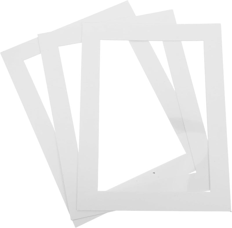 Artwork Picture Frames A4 White Textured Cardboard Frame with Film, 3pcs Set for School and Kindergarten Art Display - Image 1