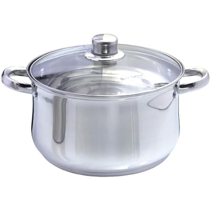 Buckingham Stainless Steel Deep Induction Casserole With Glass Lid 28 Cm 95 L 292 X 292 X 165 Cm - Image 1