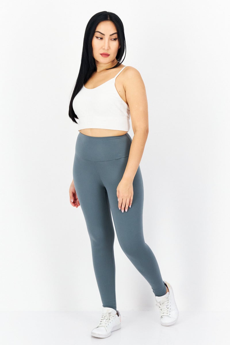 Adidas Women Tight Fit Training Leggings, Pale Green - Image 4