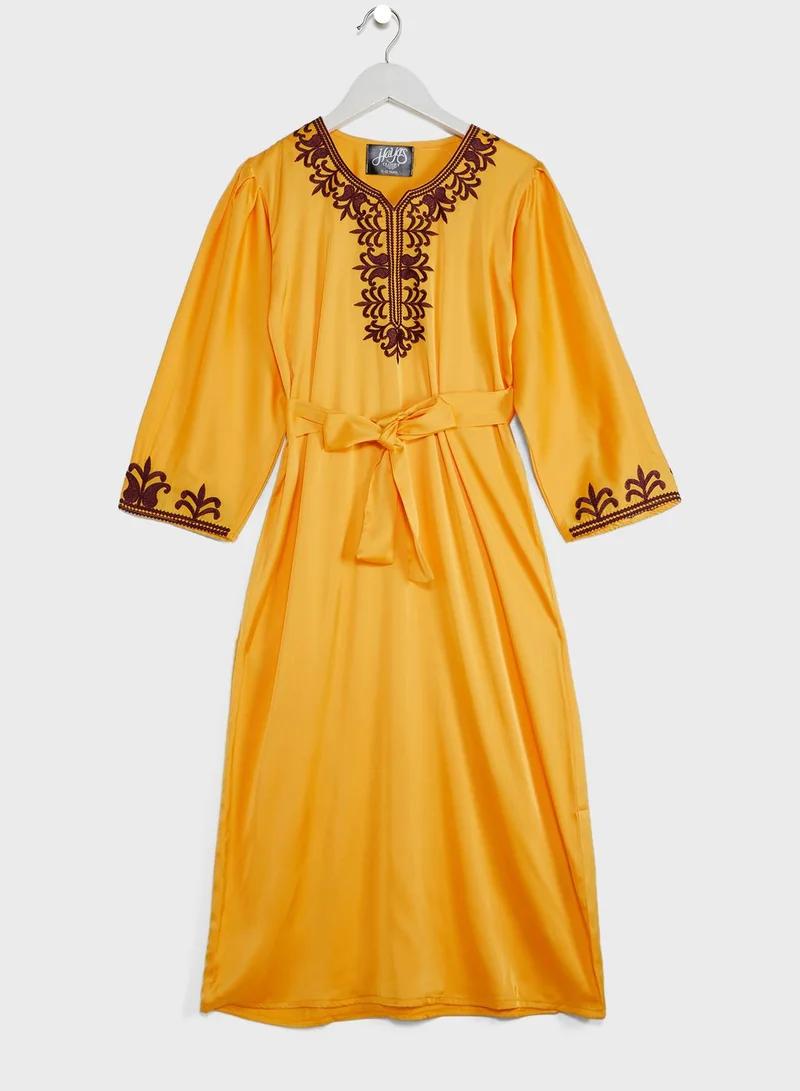 Little Haya's Closet Youth Embroidered Jalabiyas