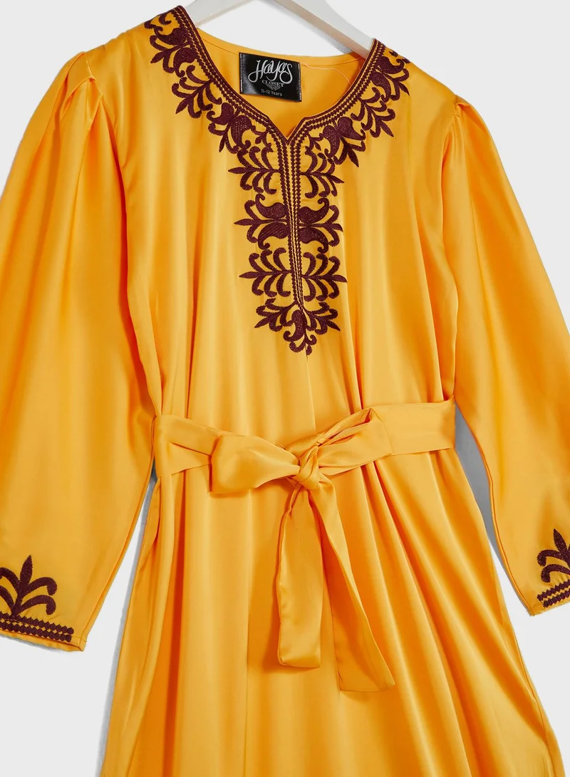 Little Haya's Closet Youth Embroidered Jalabiyas