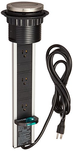 Transolid SA80051SS Sensio Pop Up Power & Charging Station, Stainless Steel - Image 1