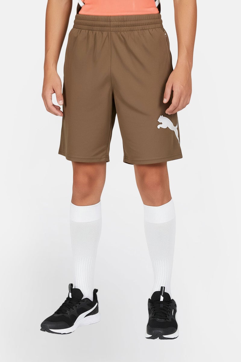 PUMA Kids Boy Sportwear Fit Training Shorts, Taupe - Image 1
