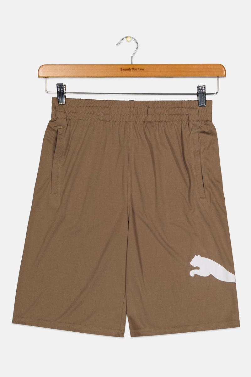 PUMA Kids Boy Sportwear Fit Training Shorts, Taupe - Image 2