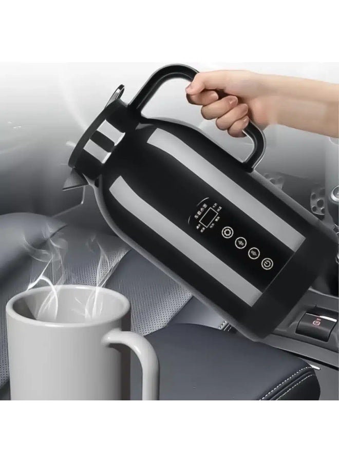 BlueFire Car Electric Kettle 1.3L – 12V & 24V Portable Stainless Steel Travel Kettle with LCD Temperature Display, Quick Heating for Tea, Coffee, Milk, Camping, Road Trips, Trucks & Cars - Image 2