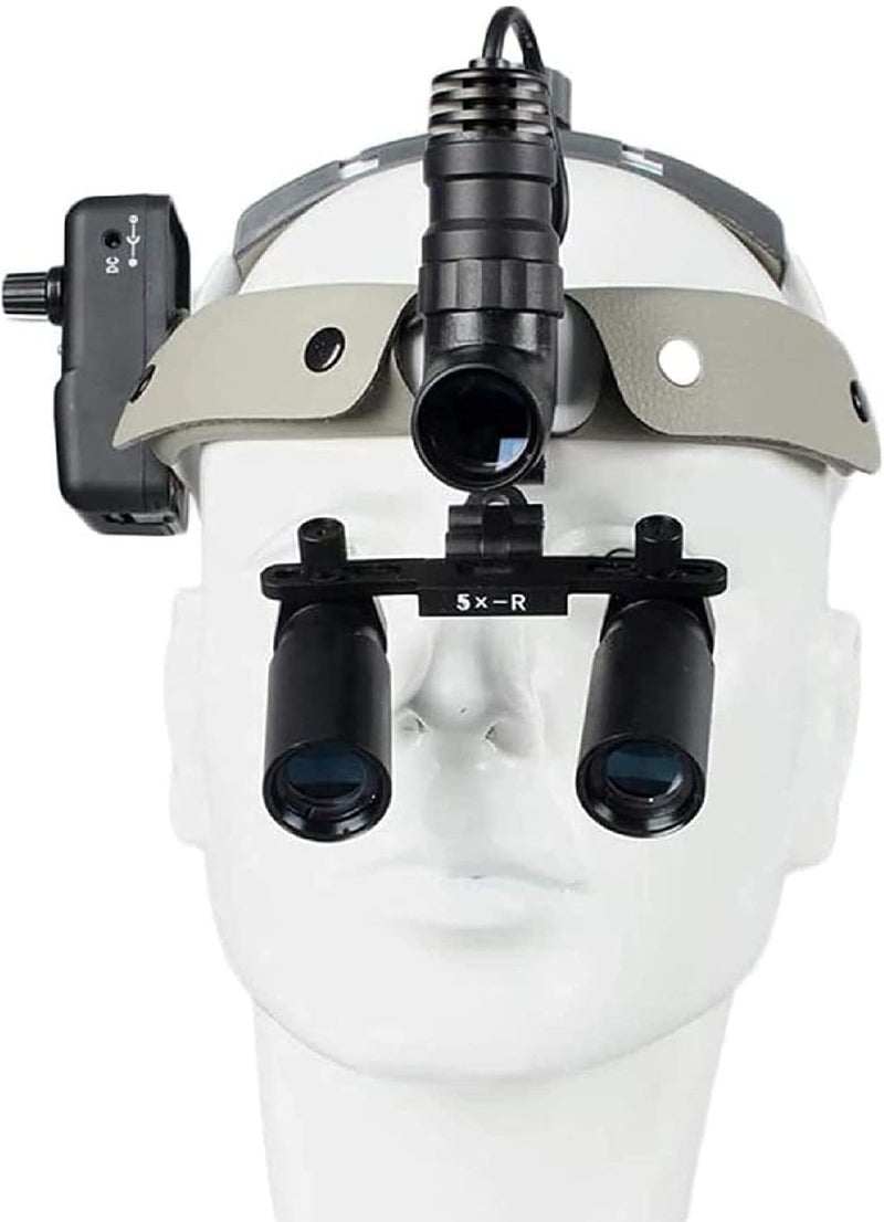 Led Headlight and Headband Binocular Loupes Magnifier, Examination Binocular Loupes with Headlights 5X Ical, Ear and Nose Ery Magnifying Glass, - Image 2