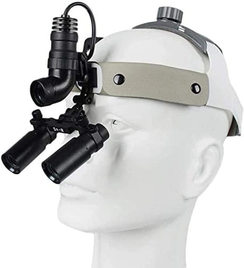Led Headlight and Headband Binocular Loupes Magnifier, Examination Binocular Loupes with Headlights 5X Ical, Ear and Nose Ery Magnifying Glass, - Image 1