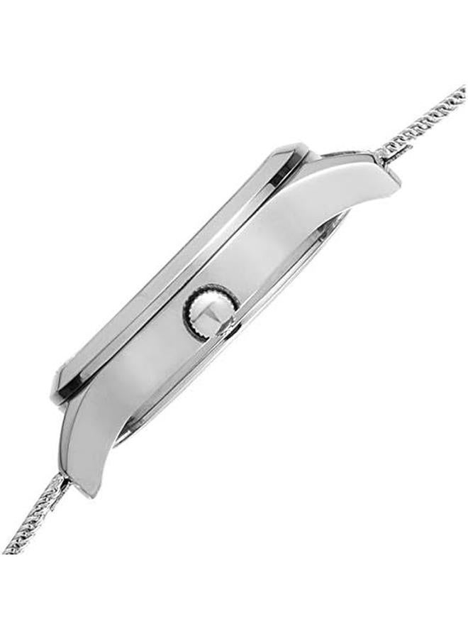 August Steiner Women's Dress Watch Radiant Diamond Dial With Roman Numeral Hour Markers + Bonus Date Window On Stainless Steel Mesh Strap As8094 - Image 2