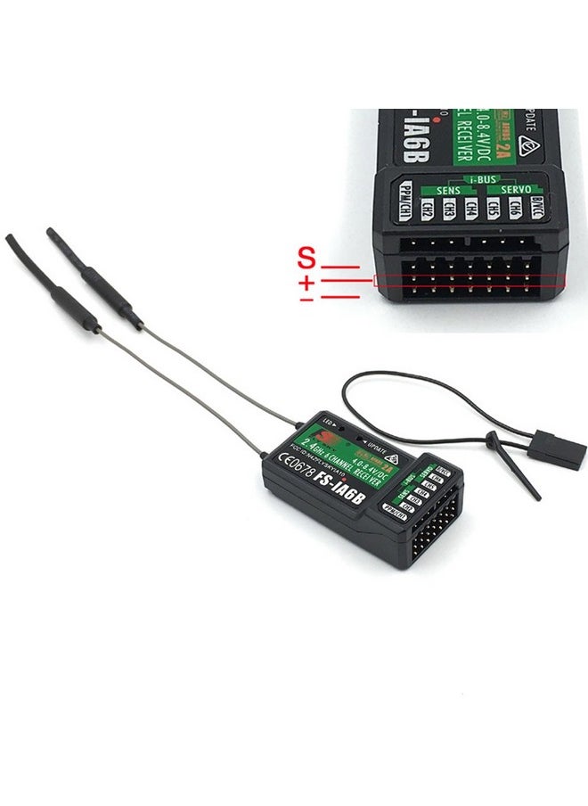 Flysky - Fsia6B Receiver 2.4G 6Ch With Double Antenna Compatible Fs I6 Fs I6X I10 Transmitter Remote Control - Image 1