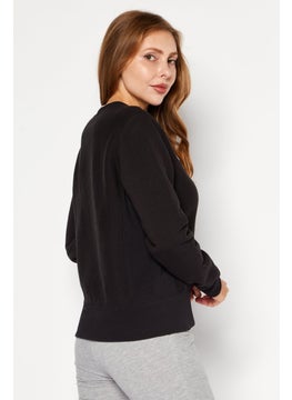 Champion Women Sportswear Fit Brand Logo Training Sweatshirts, Black  - Image 2