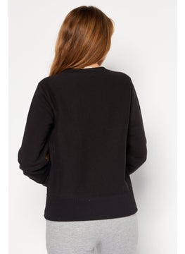 Champion Women Sportswear Fit Brand Logo Training Sweatshirts, Black  - Image 3