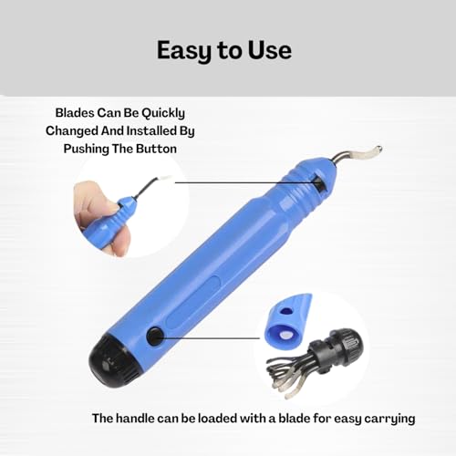 Flavizo Deburring Tool Kit, NB Handle with 10 Extra Blades, Hand Rotary Cutter for Plastic, Wood, Resin and Other Soft Materials – 11 Piece Set for DIY and Craft Projects - Image 3