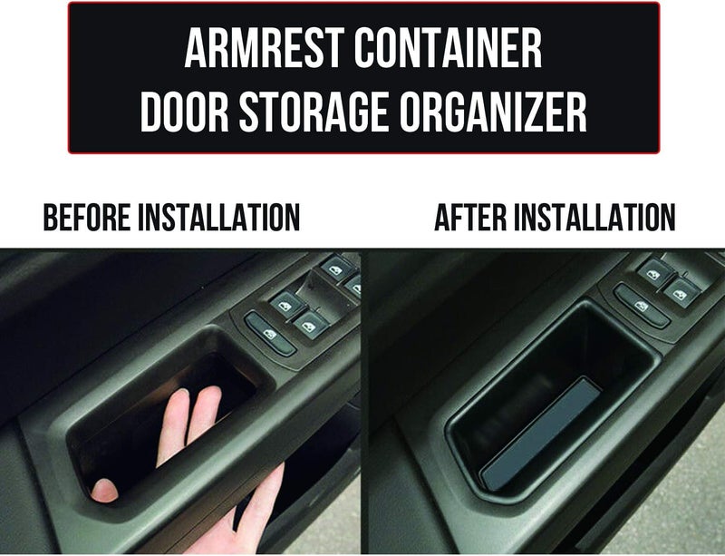Citumo 4PK Armrest Container Door Storage Organizer Box Tray Handle for VW Volkswagen Atlas 2018-2022 Atlas Cross Sport (2 Front & 2 Rear) - Image 5