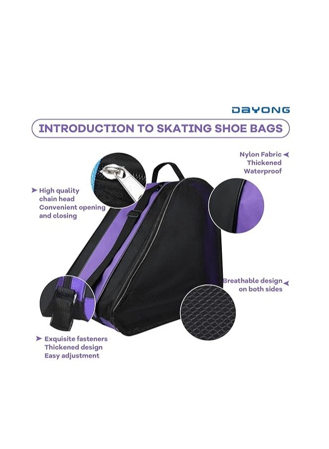 DAYONG Roller Skate Bags, Oxford Cloth Ice Inline Skates Bag with Adjustable Shoulder Strap for Kids and Adult, Large Capacity Skate Bag for Skates Shoes, Helmet Other Skate Accessories - Image 3