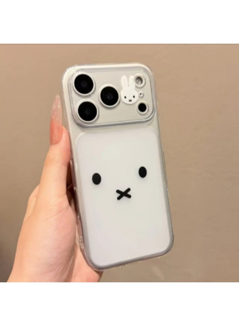 Apple iPhone 17 Pro Max phone case with a large emoji window, transparent, stylish and creative drop-proof soft case