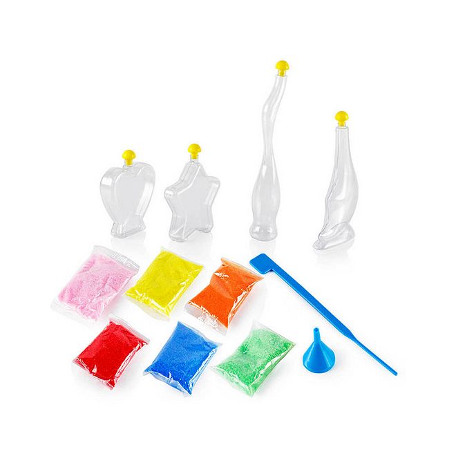 Color Day UKR Sand Art DIY Kit for Kids 5-10 Years, Creative Multicolor Craft Set with 4 Bottles & 6 Sand Colors, Enhances Motor Skills - Image 2