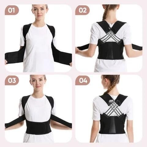 QP360 Posture Corrector Back Support Brace Belt, Adjustable Cross Design Upper and lower Backbone Pain Relief Belt Backbone Posture corrector belt (M) - Image 2