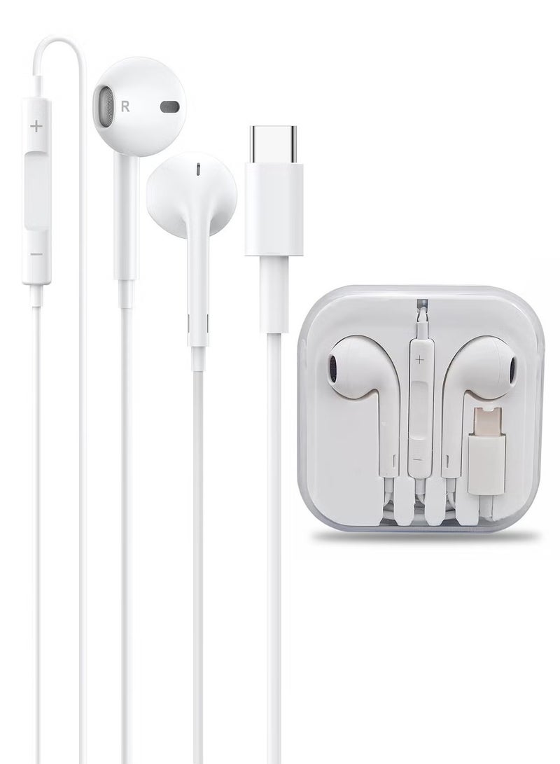 NEW USB-C Wired Earphones with Microphone – Handsfree HiFi Stereo Sound for Android Devices, Wired Headphones - Image 1