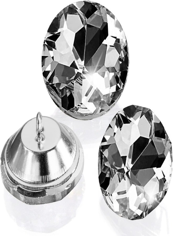 DEAYOU 150 PCS 25MM Rhinestone Crystal Buttons, Clear Upholstery Tufting Button with Metal Loop, Sew Diamond Crystal Buttons, Glass Round Buttons for Sofa, Headboard, DIY Crafts, Bed Furniture Decor - Image 1