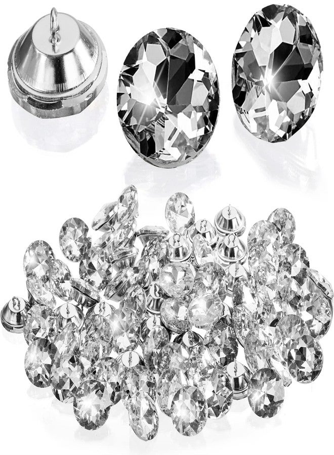 DEAYOU 150 PCS 25MM Rhinestone Crystal Buttons, Clear Upholstery Tufting Button with Metal Loop, Sew Diamond Crystal Buttons, Glass Round Buttons for Sofa, Headboard, DIY Crafts, Bed Furniture Decor - Image 3