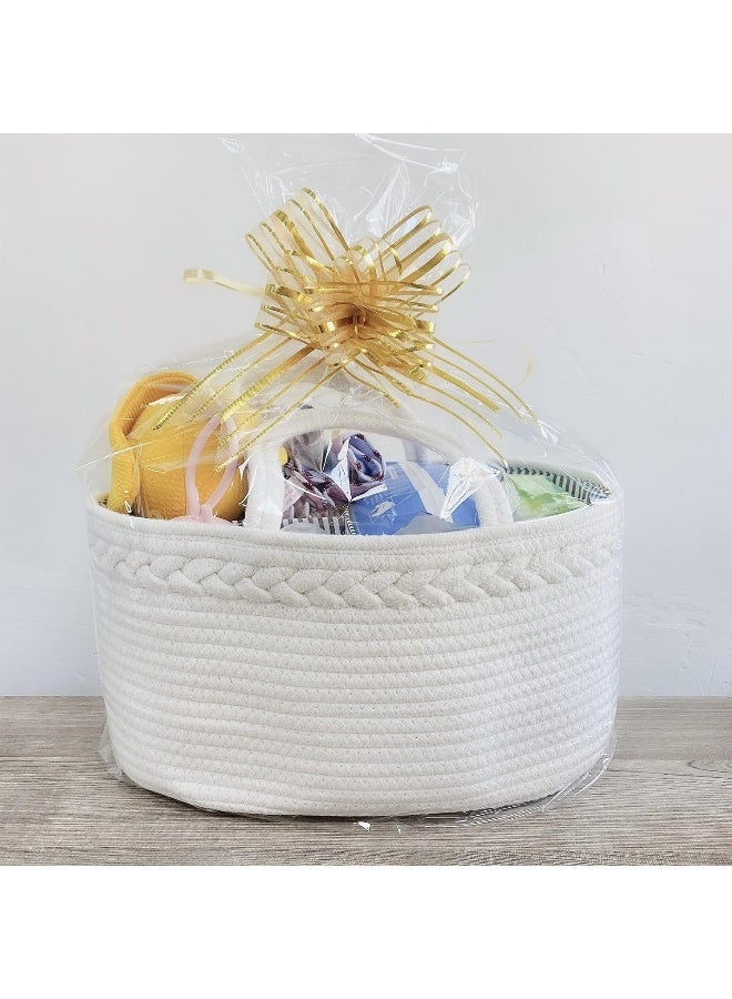 ABenkle ABenkle Baby Diaper Caddy Organizer:  Handmade Cotton Rope Nursery Storage Bin for Boys/Girls, Portable Diaper Storage  - Image 4