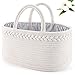 ABenkle ABenkle Baby Diaper Caddy Organizer:  Handmade Cotton Rope Nursery Storage Bin for Boys/Girls, Portable Diaper Storage  - Image 2