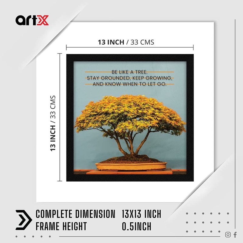 ArtX Paper Tree Motivational Quote Wall Frame Art Painting Multicolor Nature 13X13 in Set of 1 - Image 2