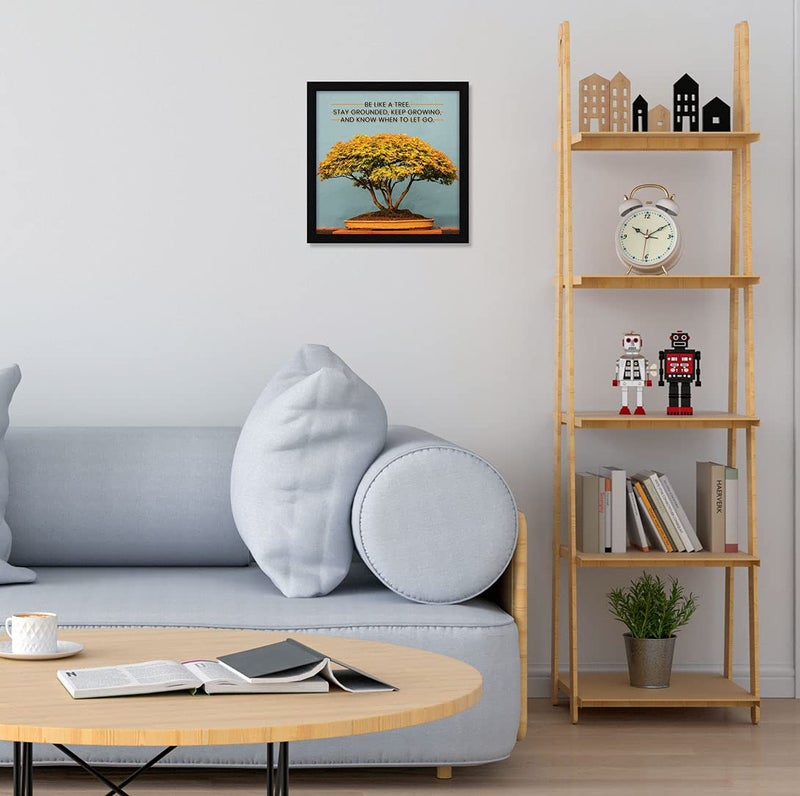 ArtX Paper Tree Motivational Quote Wall Frame Art Painting Multicolor Nature 13X13 in Set of 1 - Image 4