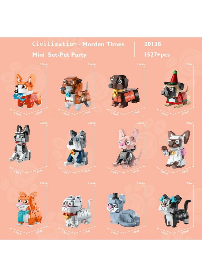 JMBricklayer JMBricklayer Animals Building Set for Kids, 12 Mini Dog&Cat Party Favor Building Blocks, Party Favors Small Toys for Birthday Party, Goodie Bags, Classroom Prizes, Gifts for Boy Girl Aged 8,9,10,11+  - Image 4