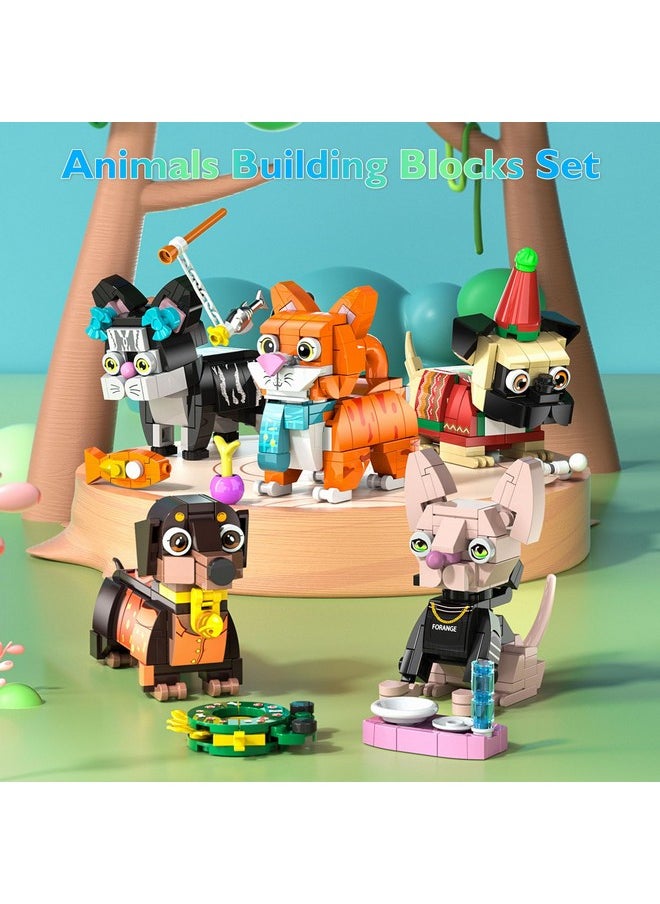 JMBricklayer JMBricklayer Animals Building Set for Kids, 12 Mini Dog&Cat Party Favor Building Blocks, Party Favors Small Toys for Birthday Party, Goodie Bags, Classroom Prizes, Gifts for Boy Girl Aged 8,9,10,11+  - Image 2