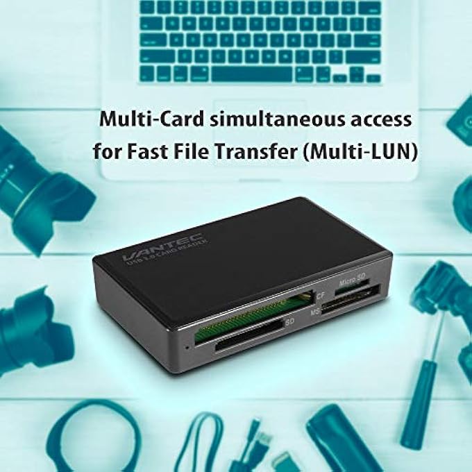 Vantec USB 3.0 MULTI-CARD READER UHS-II, SD 4.0, MULTI-LUN (UGT-CR615), BLACK - Image 3