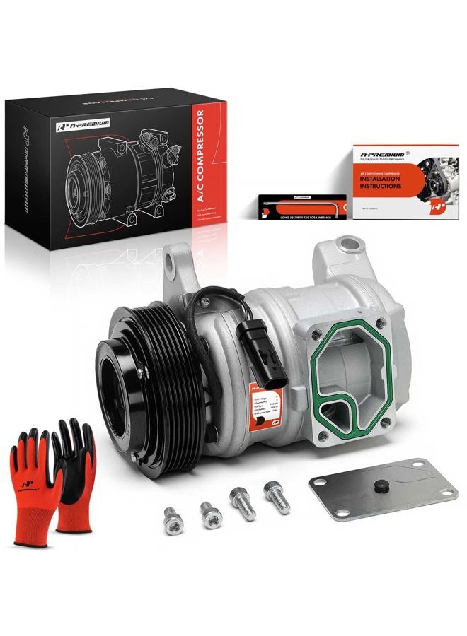 A-Premium A/C AC Compressor with Clutch Compatible with Dodge Caravan/Grand Caravan Chrysler Town & Country Plymouth Voyager/Grand Voyager 3.3L 3.8L - Image 1